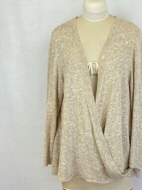 Habitat Clothes To Live In Wrap Cardigan Linen Blend Lightweight Boho Neutral XL
